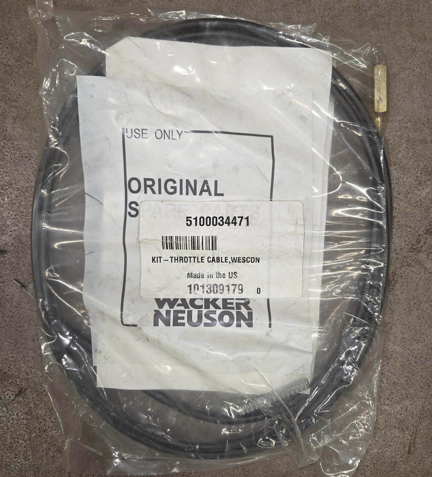 Wacker Neuson CT 36 throttle cable assembly