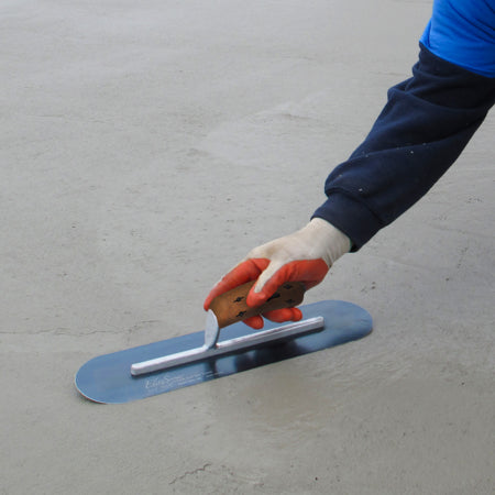 Elite Series Five Star™ 18" x 4" Blue Steel Pool Trowel with Cork Handle on a 15-5/8" Long Shank