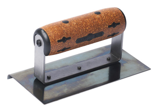 6" x 3" 1/4"R Elite Series Five Star™ Blue Steel Hand Edger with Cork Handle